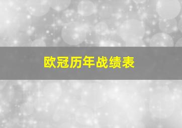 欧冠历年战绩表