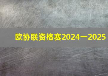 欧协联资格赛2024一2025