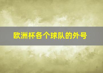 欧洲杯各个球队的外号