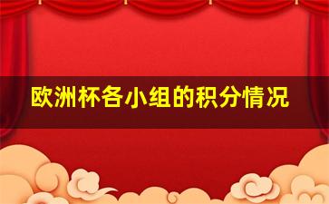 欧洲杯各小组的积分情况