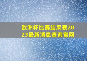 欧洲杯比赛结果表2023最新消息查询官网