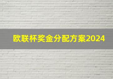 欧联杯奖金分配方案2024