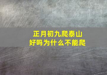 正月初九爬泰山好吗为什么不能爬