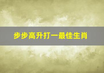 步步高升打一最佳生肖