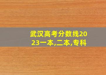 武汉高考分数线2023一本,二本,专科