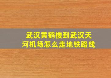 武汉黄鹤楼到武汉天河机场怎么走地铁路线