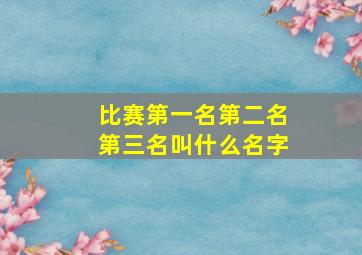 比赛第一名第二名第三名叫什么名字