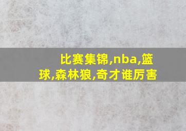 比赛集锦,nba,篮球,森林狼,奇才谁厉害