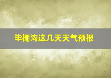 毕棚沟这几天天气预报