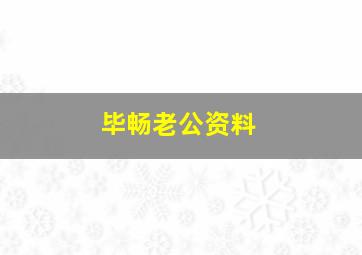 毕畅老公资料