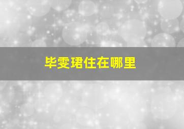 毕雯珺住在哪里