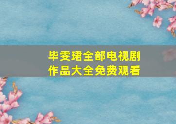 毕雯珺全部电视剧作品大全免费观看