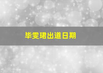 毕雯珺出道日期