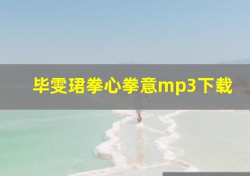 毕雯珺拳心拳意mp3下载