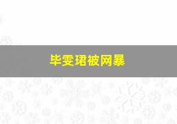 毕雯珺被网暴