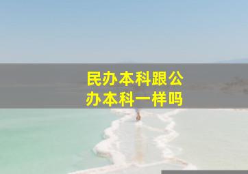 民办本科跟公办本科一样吗