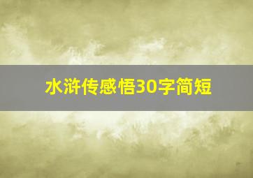 水浒传感悟30字简短