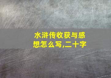 水浒传收获与感想怎么写,二十字