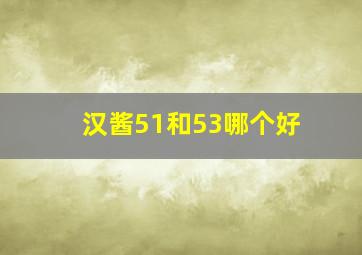 汉酱51和53哪个好