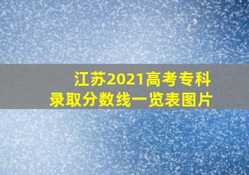 江苏2021高考专科录取分数线一览表图片