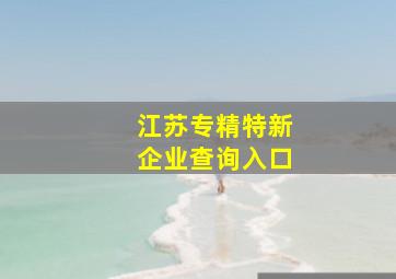 江苏专精特新企业查询入口