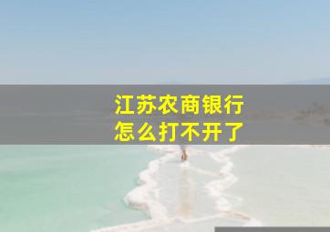 江苏农商银行怎么打不开了