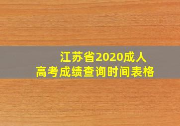 江苏省2020成人高考成绩查询时间表格