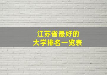 江苏省最好的大学排名一览表