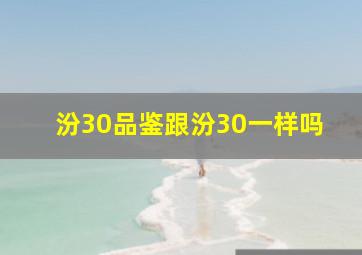 汾30品鉴跟汾30一样吗