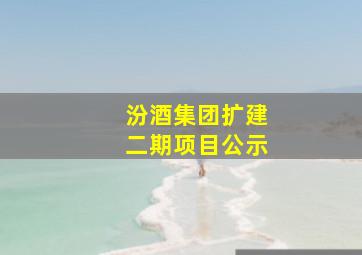 汾酒集团扩建二期项目公示