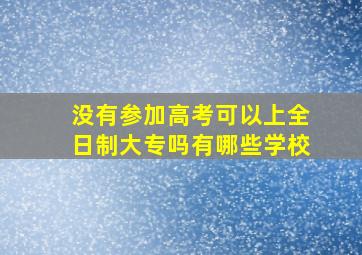 没有参加高考可以上全日制大专吗有哪些学校