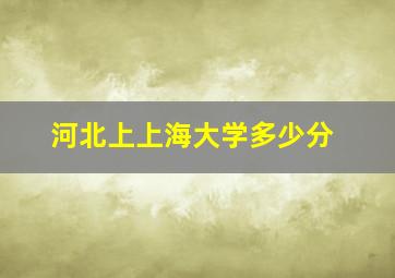 河北上上海大学多少分