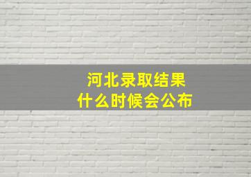 河北录取结果什么时候会公布