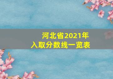 河北省2021年入取分数线一览表