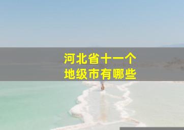 河北省十一个地级市有哪些