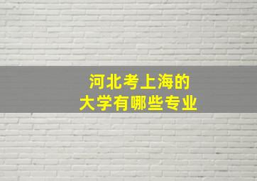 河北考上海的大学有哪些专业