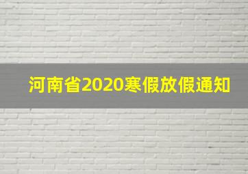 河南省2020寒假放假通知