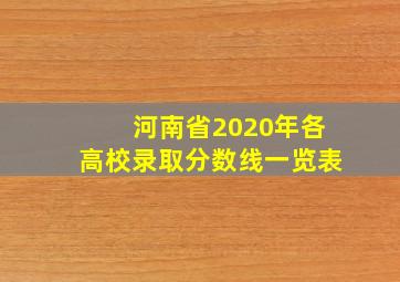 河南省2020年各高校录取分数线一览表