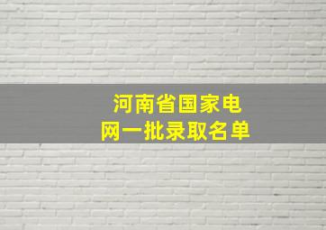 河南省国家电网一批录取名单