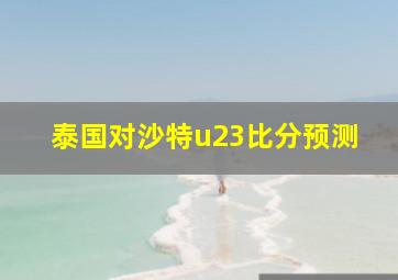 泰国对沙特u23比分预测