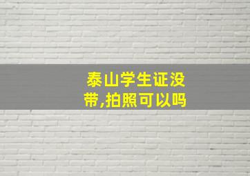 泰山学生证没带,拍照可以吗