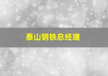 泰山钢铁总经理