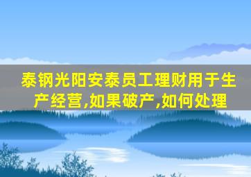 泰钢光阳安泰员工理财用于生产经营,如果破产,如何处理