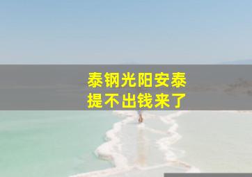 泰钢光阳安泰提不出钱来了