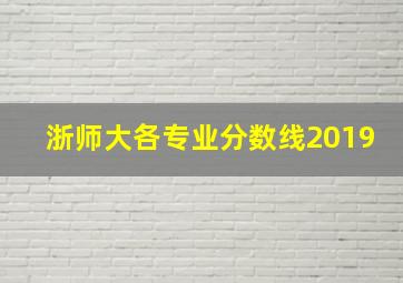 浙师大各专业分数线2019