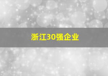 浙江30强企业