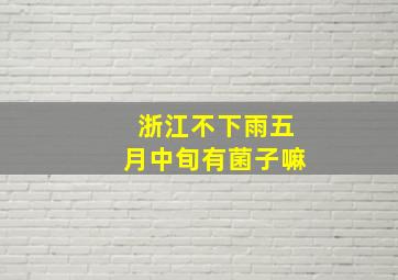 浙江不下雨五月中旬有菌子嘛