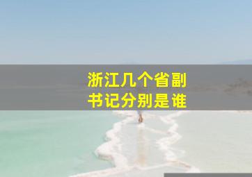 浙江几个省副书记分别是谁