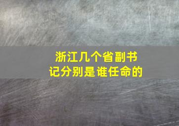 浙江几个省副书记分别是谁任命的