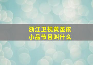 浙江卫视黄圣依小品节目叫什么